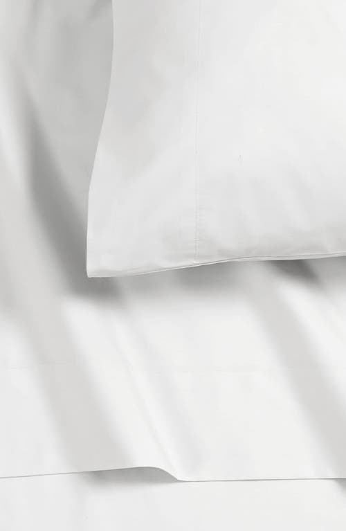 Azores Home 300 Thread Count Cotton Percale Sheet Set In White