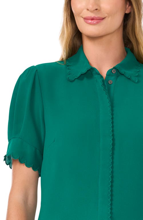 Shop Cece Scallop Trim Button-up Shirt