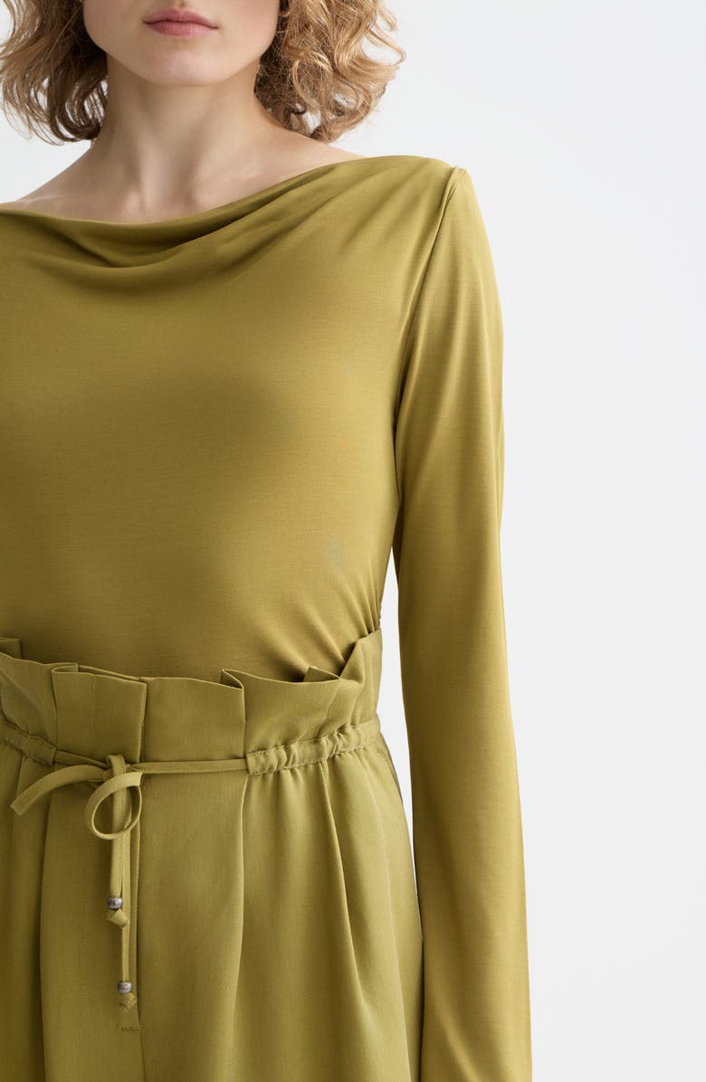 Scotch & Soda Drapey Long Sleeve Jersey Top, Alternate, color, Green Moss