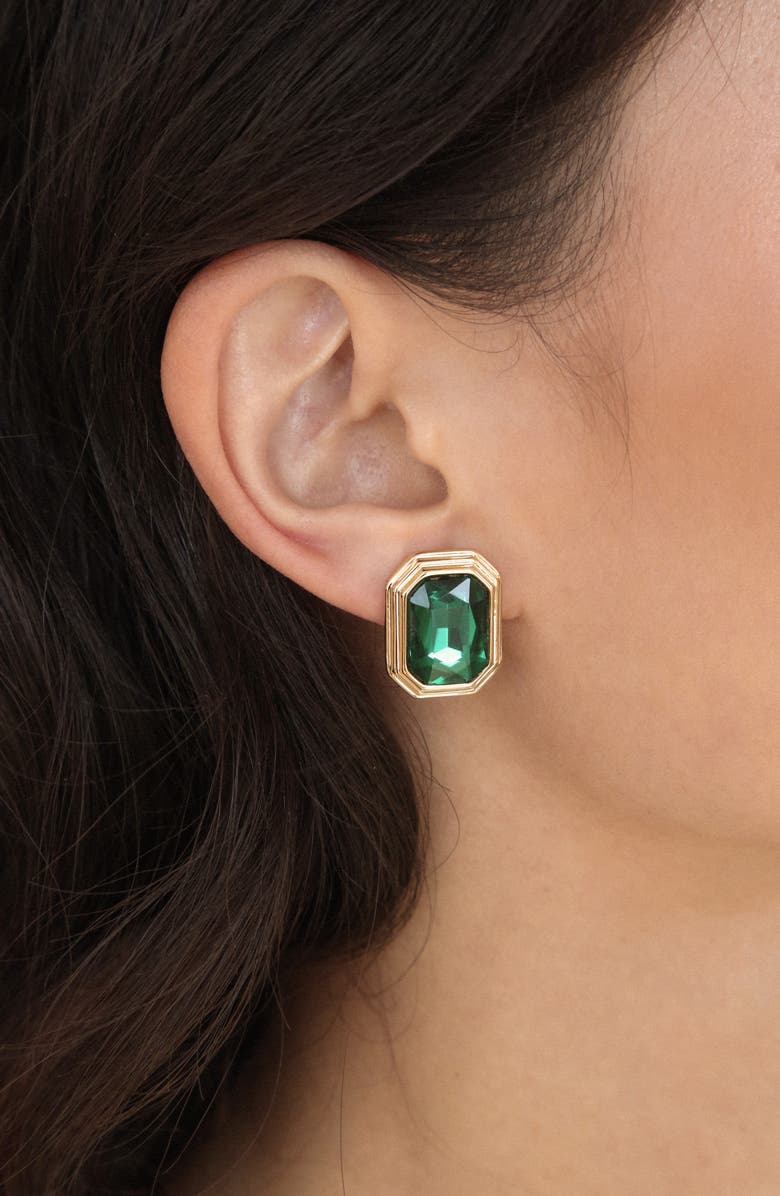 Ettika Deco Crystal Statement Stud Earrings, Alternate, color,