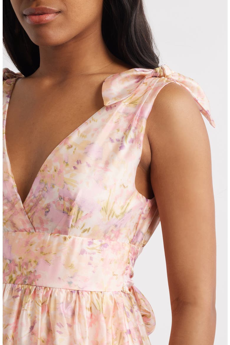 Stella Floral Organza Midi Dress, Alternate, color, PINK MULTI