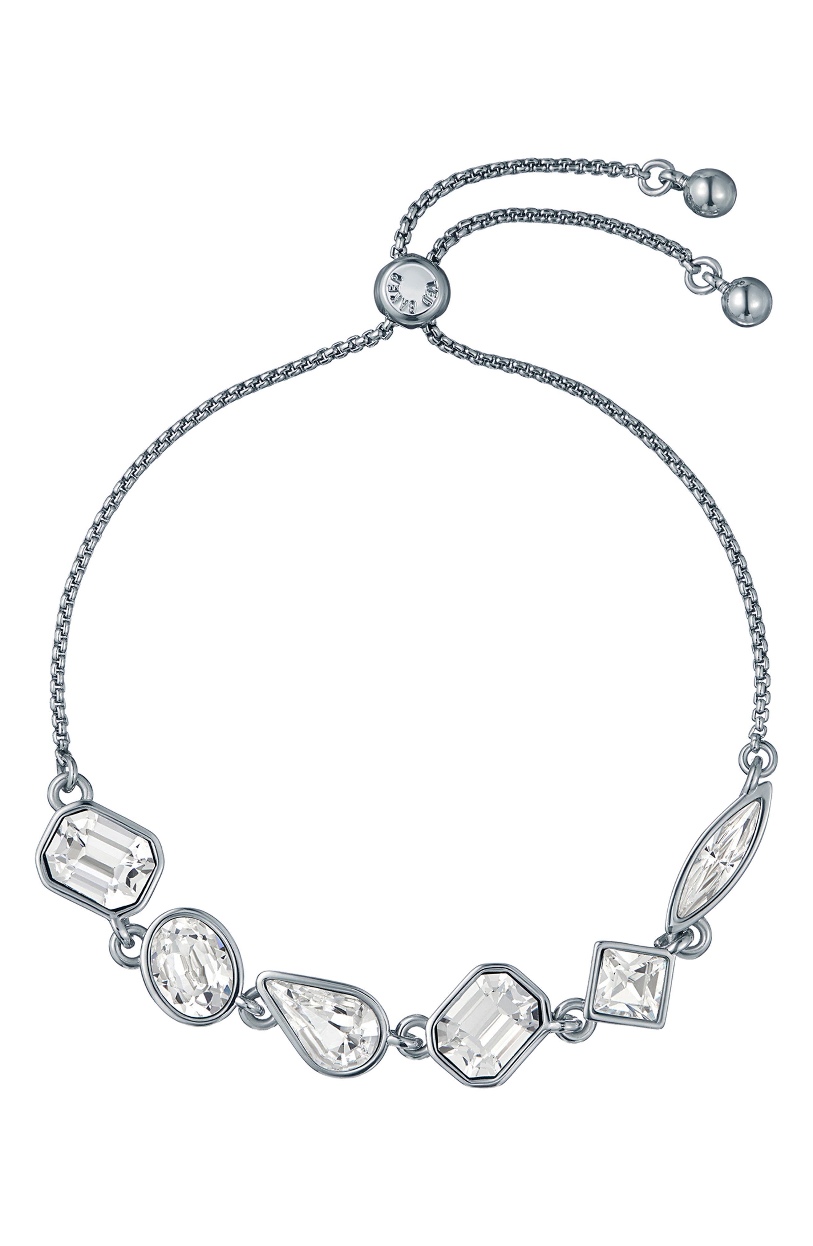 SILVER TONE CLEAR CRYSTAL