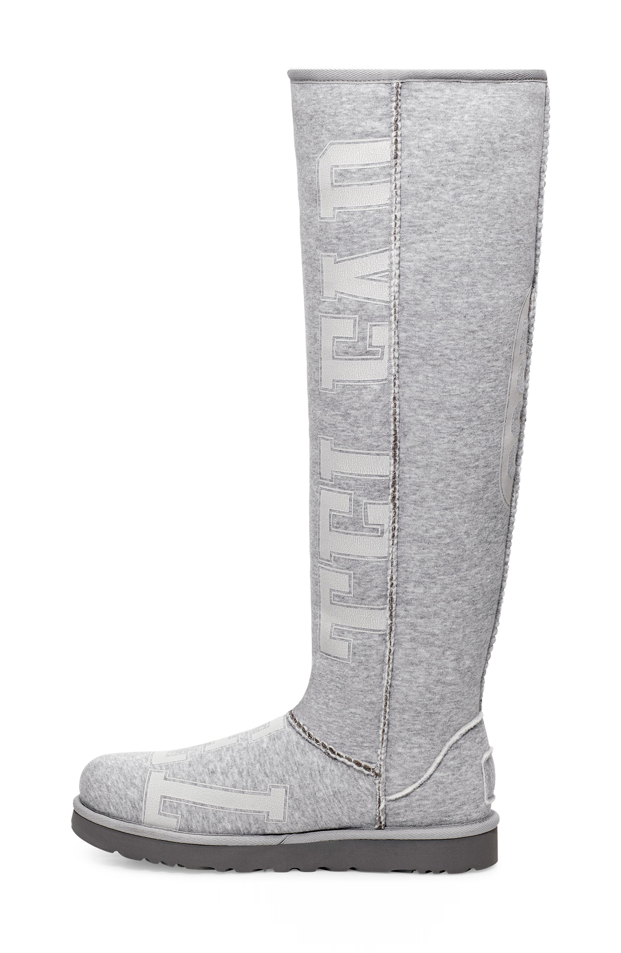 x TELFAR Tall Fleece Boot, Alternate, color, HEATHER GREY
