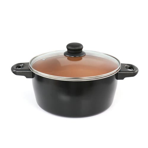 Gibson Home Armada 7 Piece Carbon Steel Nonstick Cookware Set In Black