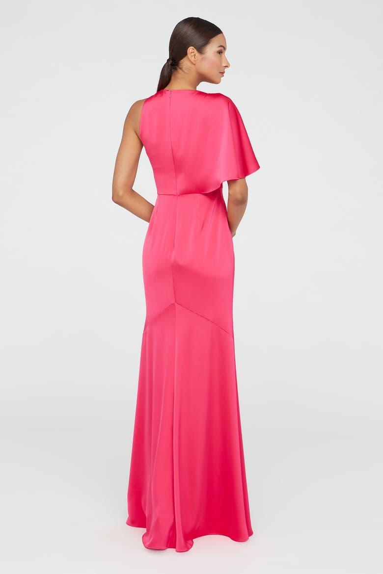 Darcie Flutter Sleeve Gown, Alternate, color, Begonia