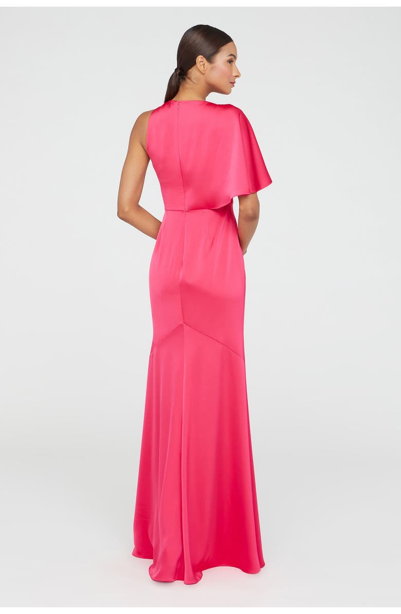 Theia Darcie Flutter Sleeve Gown, Alternate, color, Begonia