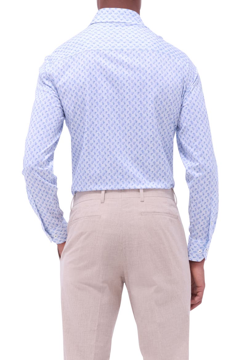 Devon OoohCotton® Paisley Button-Up Shirt, Alternate, color, ICE