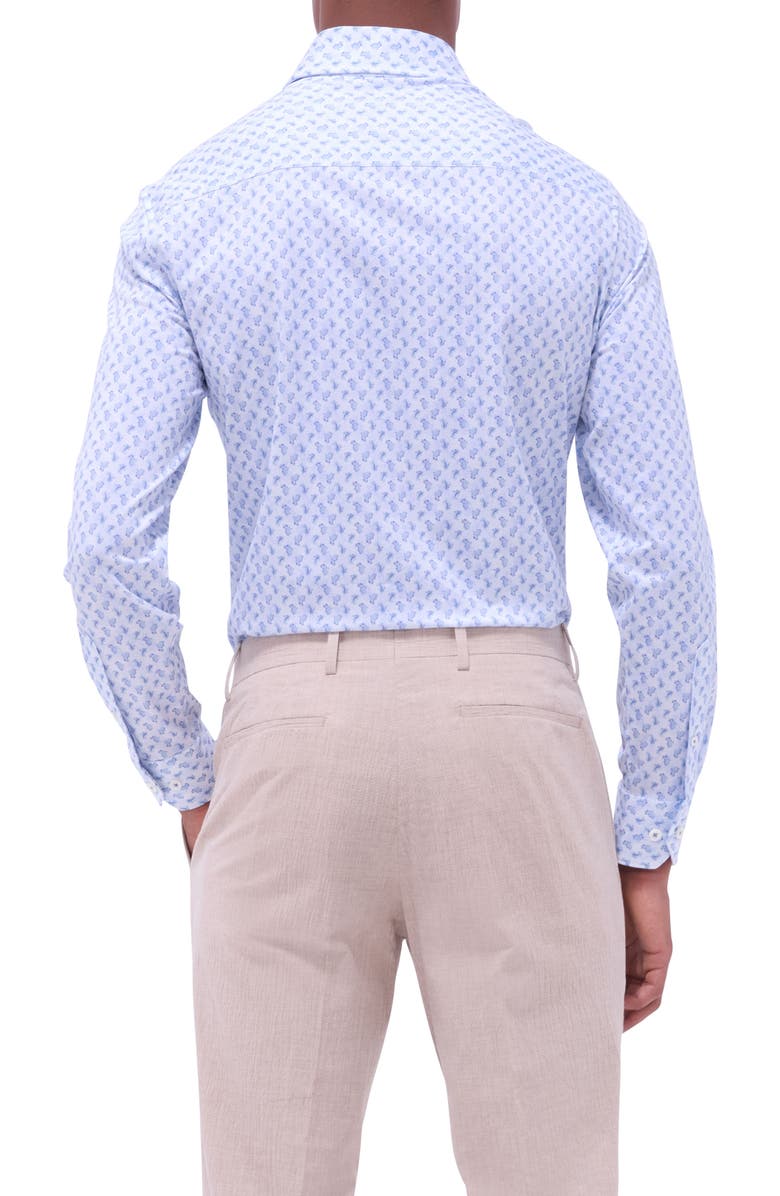 Bugatchi Devon OoohCotton<sup>®</sup> Paisley Button-Up Shirt, Alternate, color, Ice