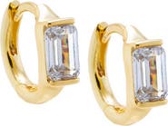 BY ADINA EDEN CZ Baguette Embedded Huggie Earring