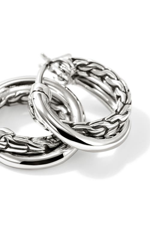 John Hardy Jh Essential Crossover Hoop Earrings In Silver