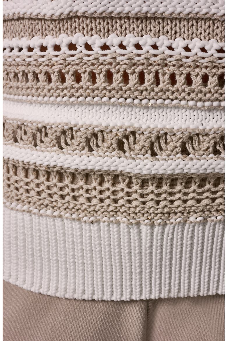 Sleeveless Crewneck Sweater, Alternate, color, CREAM/ SANDS