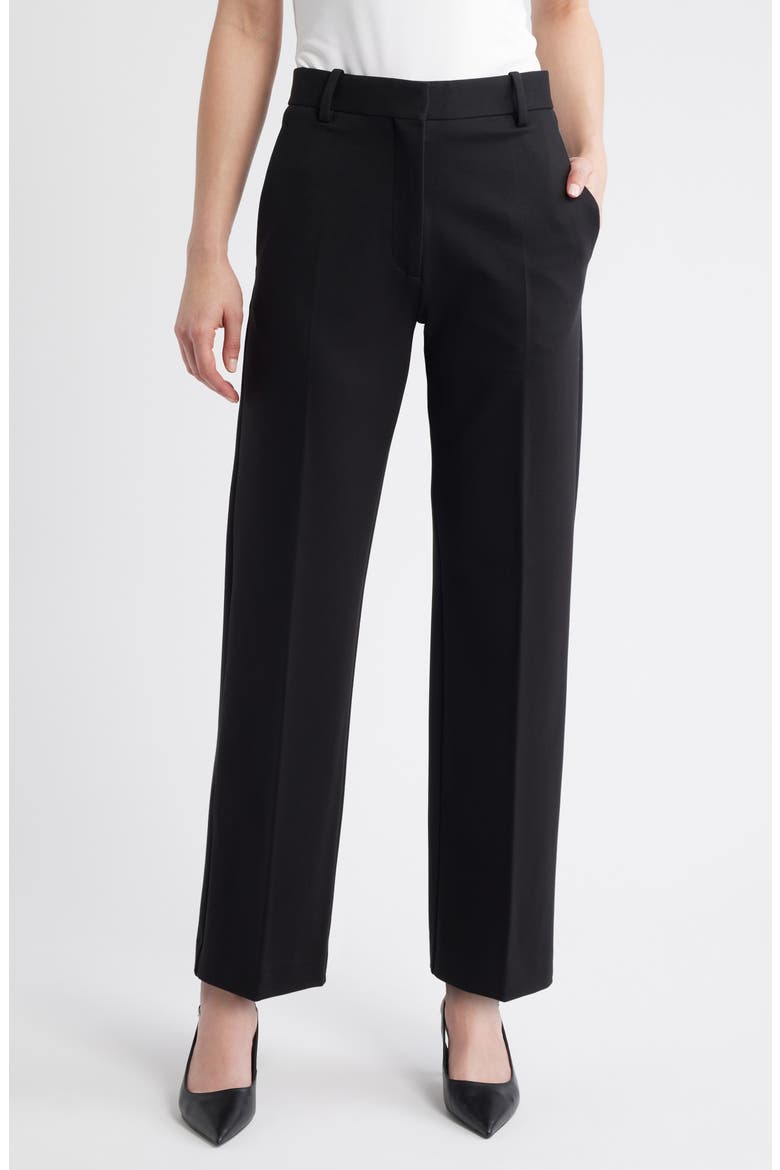 Straight Leg Pants, Main, color, BLACK