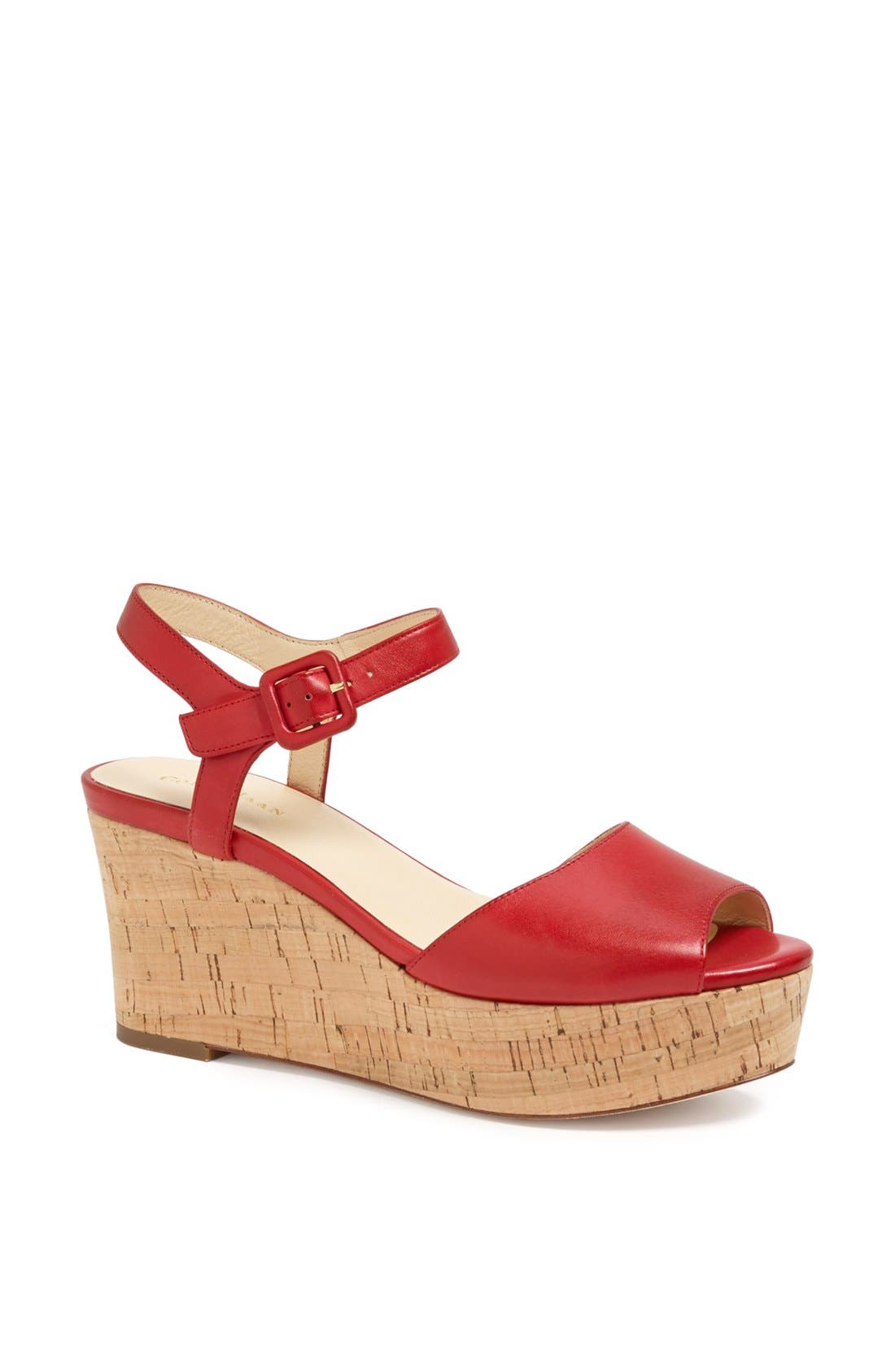 'Gillian' Platform Wedge Sandal, Main, color, TANGO RED