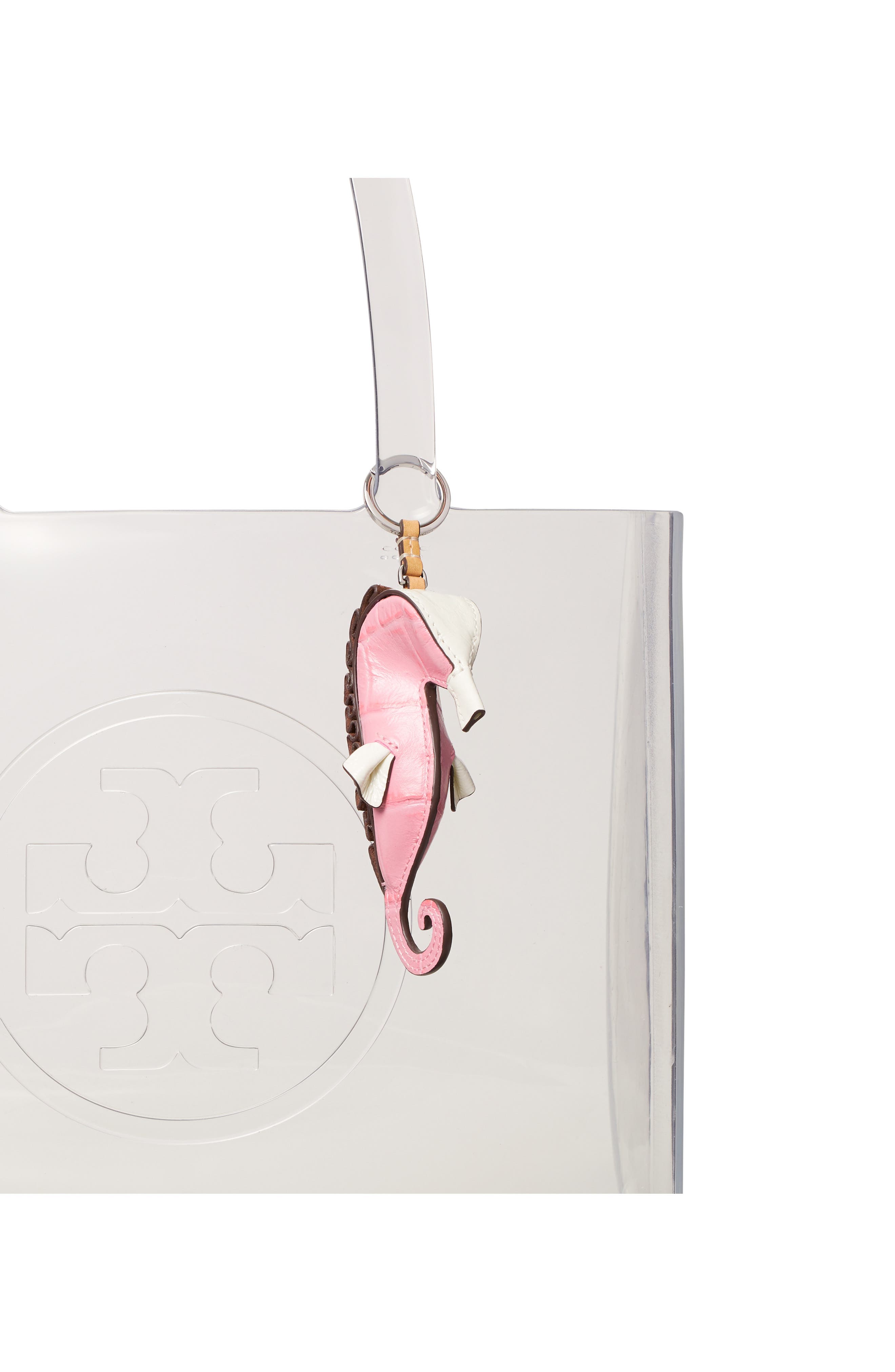 Seahorse Leather Key Fob, Alternate, color, ROSE SUNSET