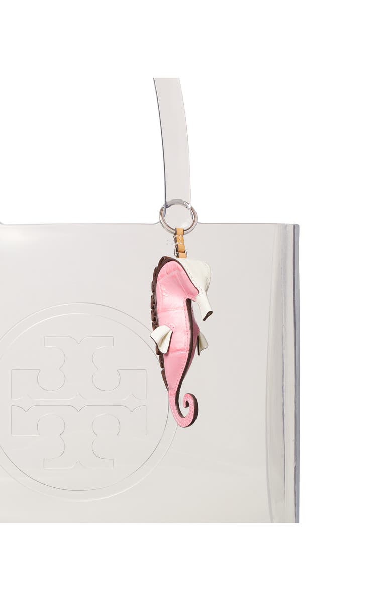 Tory Burch Seahorse Leather Key Fob, Alternate, color, Rose Sunset