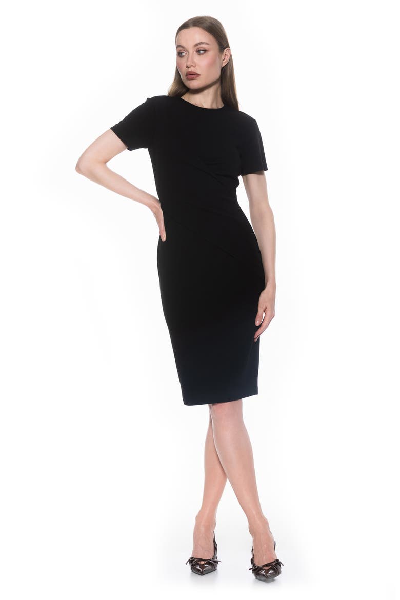 Faith Short Sleeve Sheath Dress, Alternate, color, BLACK