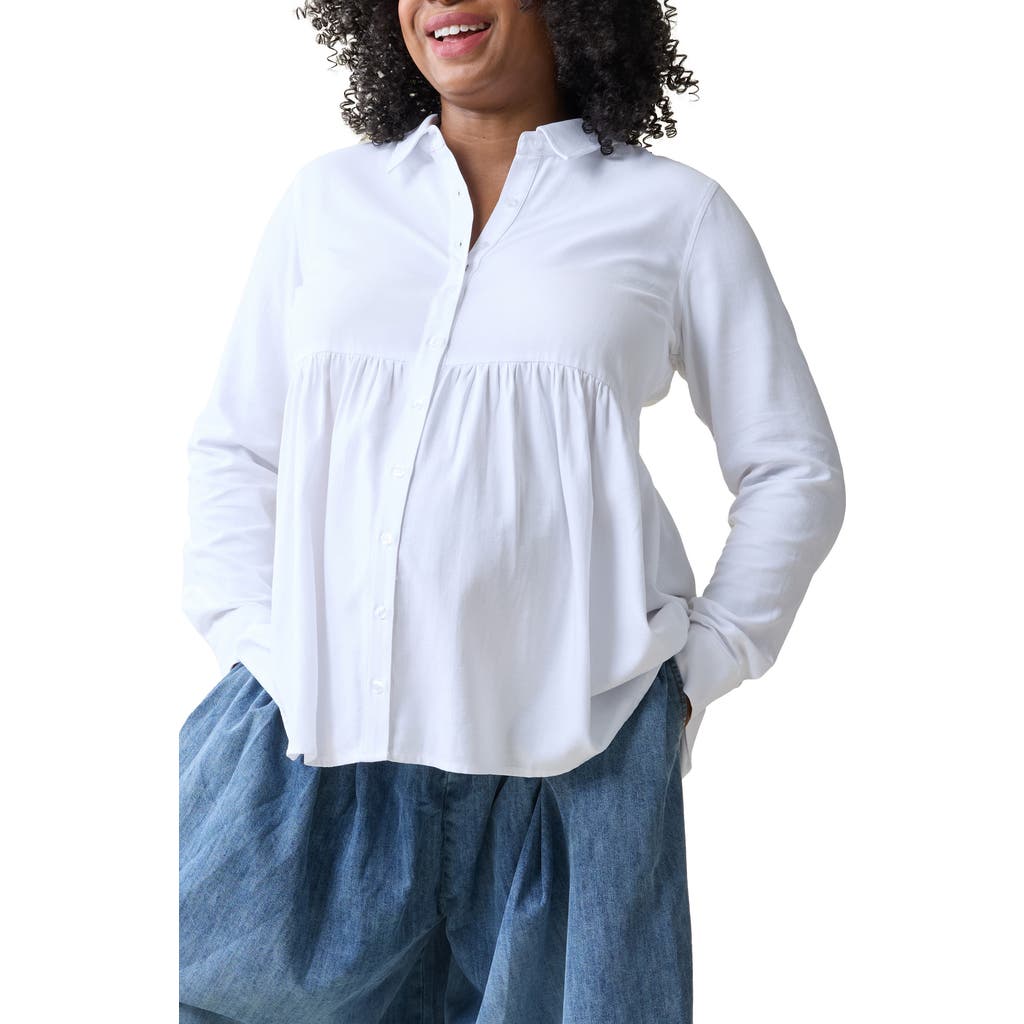 Ingrid & Isabel® Button-Up Peplum Maternity Top in White  product