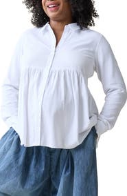 Ingrid & Isabel Button-Up Peplum Maternity Top