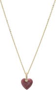 BY ADINA EDEN Pave Natural Stone Heart Pendant Necklace