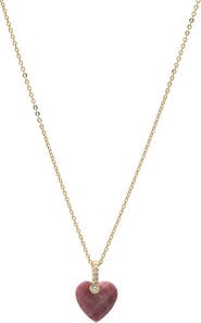 BY ADINA EDEN Pave Natural Stone Heart Pendant Necklace