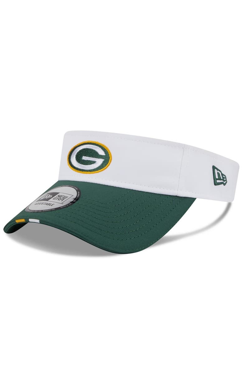 New Era Men's New Era White/Green Green Bay Packers 2025 NFL Training Camp Adjustable Visor, Main, color, White