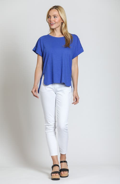 Apny High-low Hem Cuffed T-shirt In Dazzling Blue