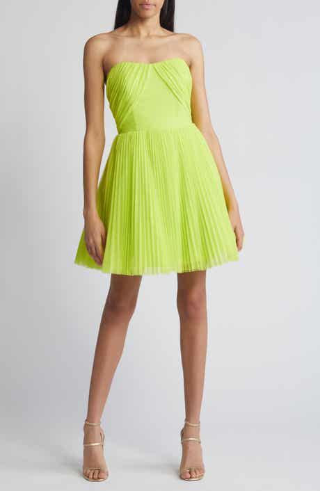 Hutch Pleated Strapless Tulle Minidress