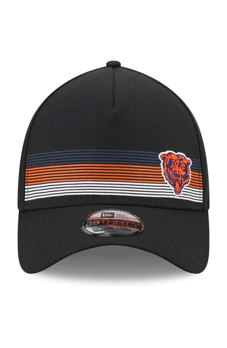 New Era Men's New Era Black Chicago Bears Flawless Stripe 39THIRTY Flex Hat, Alternate, color,
