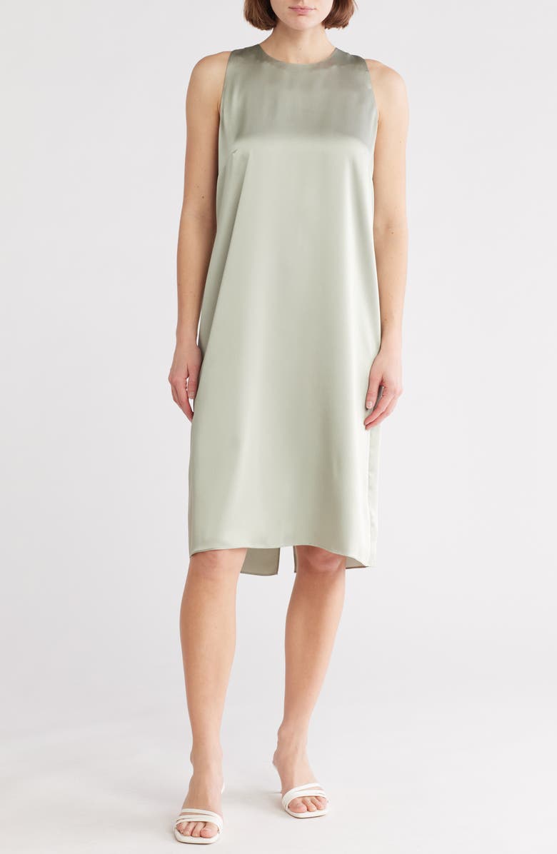 Vince Satin A-Line Dress, Main, color, White Jade