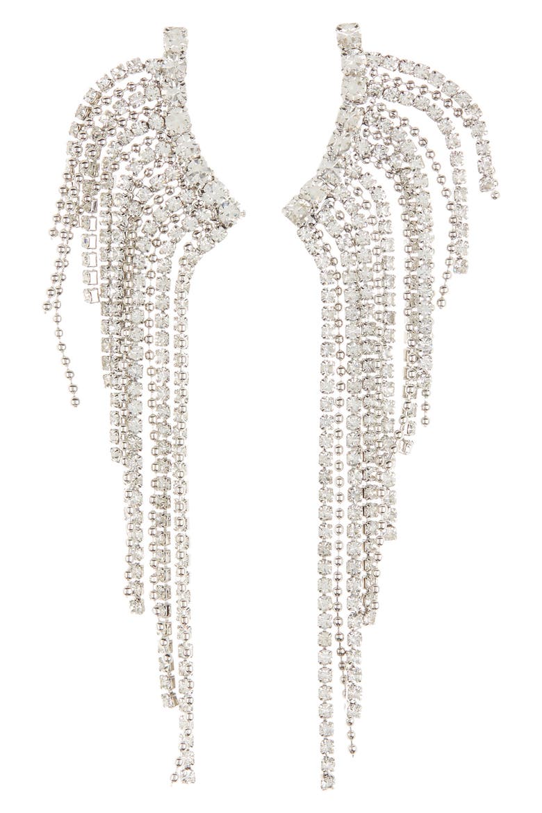 Fringe Statement Earrings, Main, color, SILVER