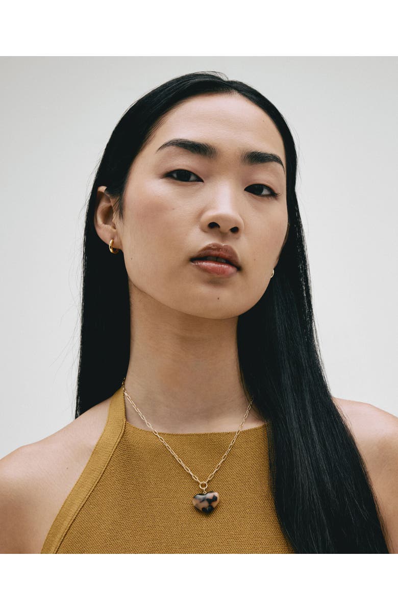 MACHETE Mini Heart Pendant Necklace, Alternate, color, White Shell