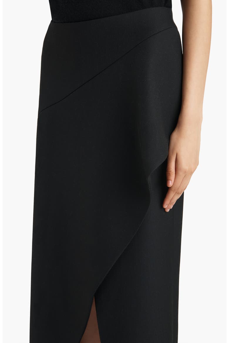Jaia Asymmetric Wool Skirt, Alternate, color, BLACK