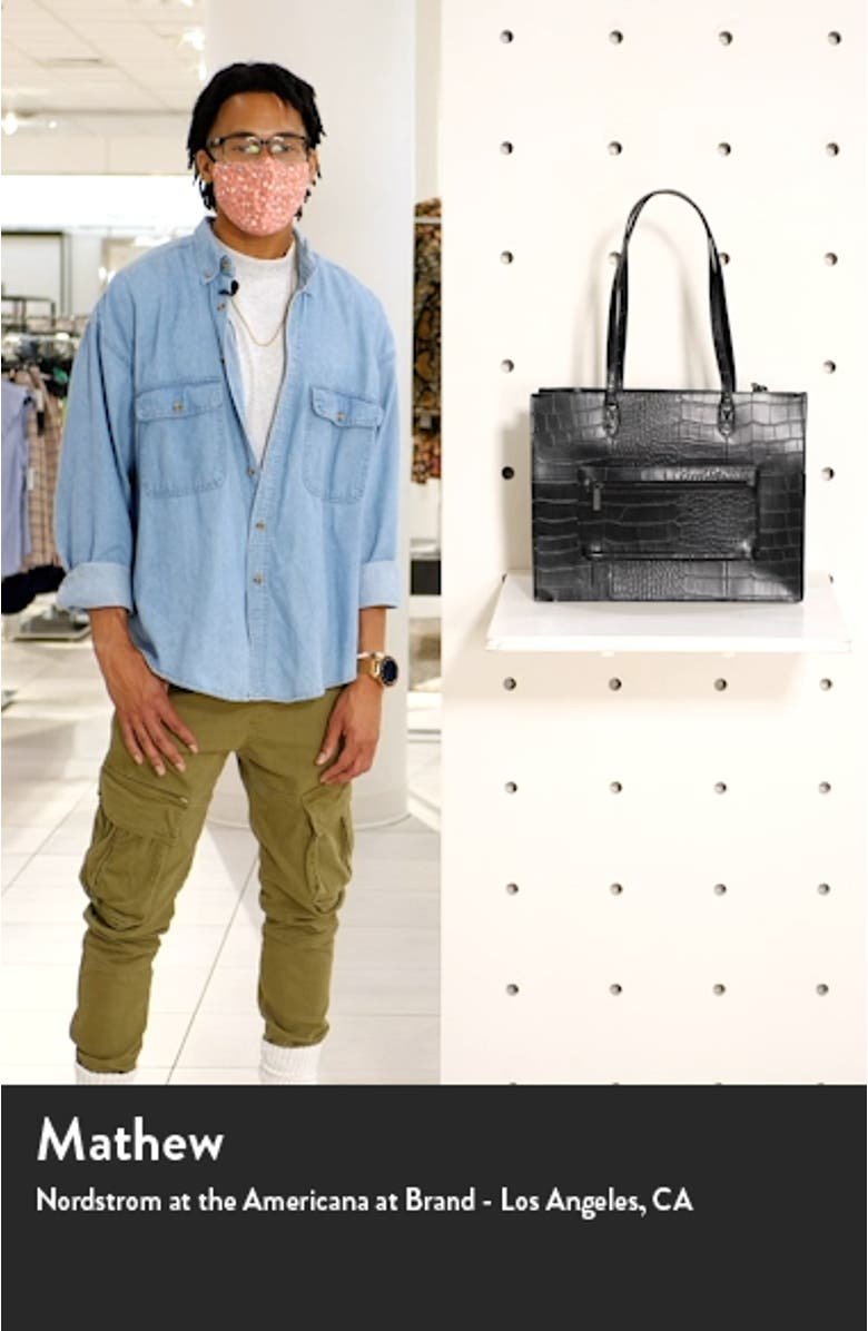 Mini Work Croc Embossed Faux Leather Tote, sales video thumbnail