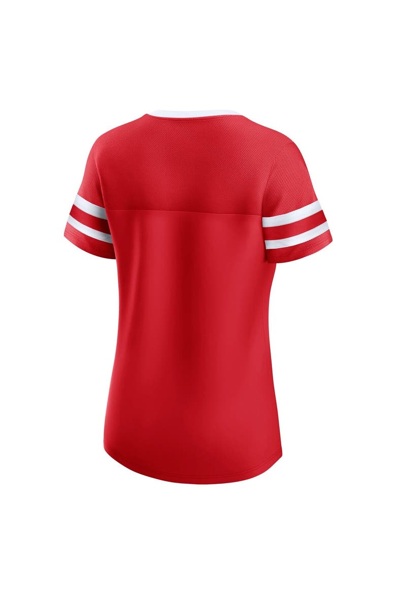 Women's Fanatics Red Detroit Red Wings Iconic Athena Lace-Up T-Shirt, Alternate, color, Red