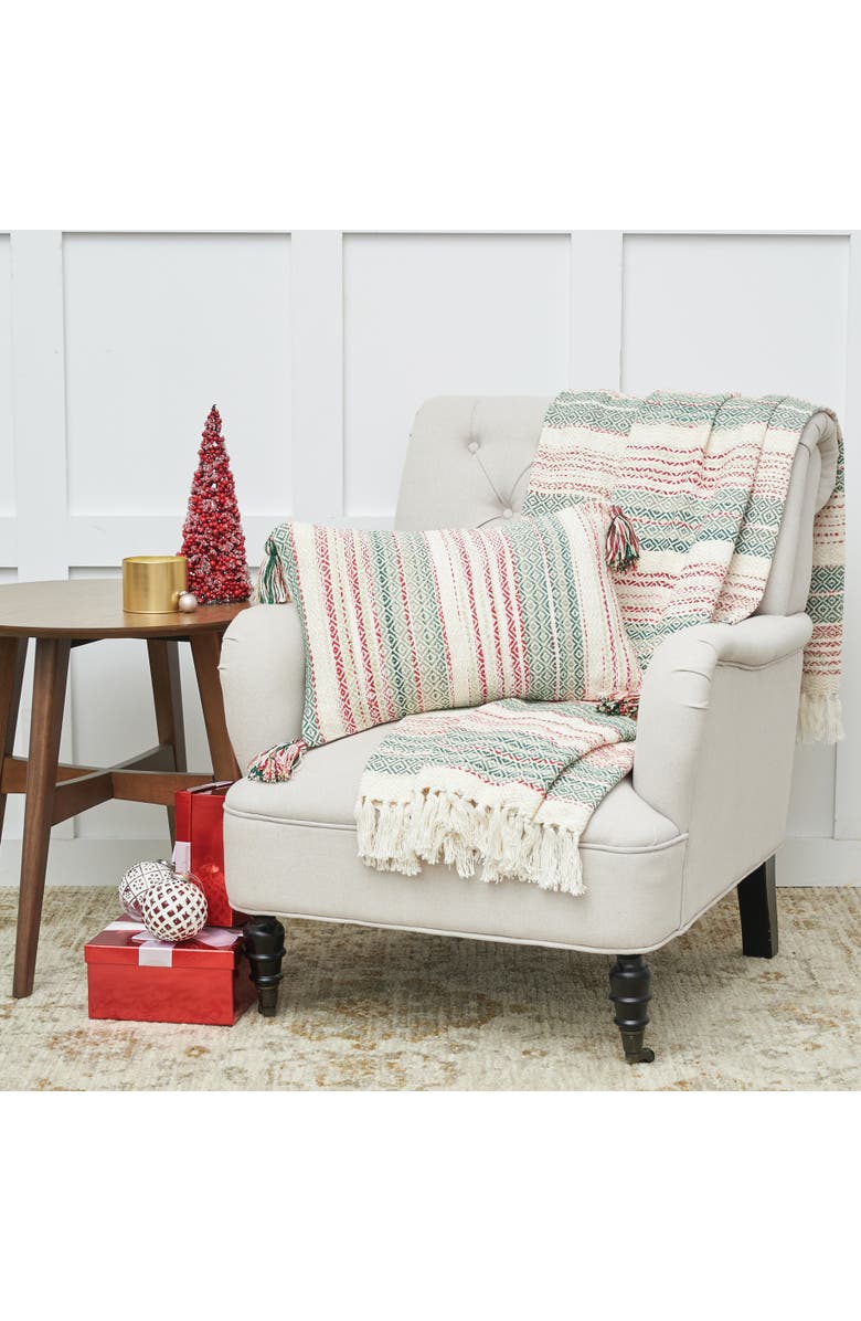 C&F Home Cozy Nordic Christmas Red & Green Accent Pillow, 14" x 22", Alternate, color, Green