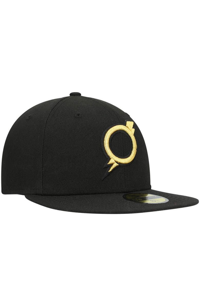 New Era Men's New Era Black Omaha Storm Chasers Authentic Collection Road 59FIFTY Fitted Hat, Alternate, color, 