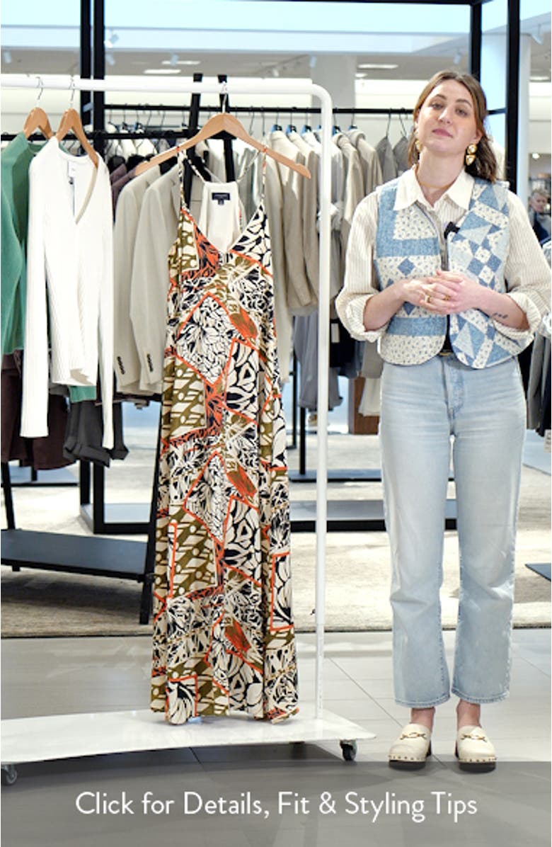 Mixed Print Charmeuse Maxi Slipdress, sales video thumbnail