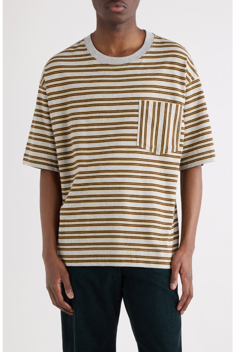 Heso Stripe Pocket T-Shirt, Main, color, GREY MELANGE
