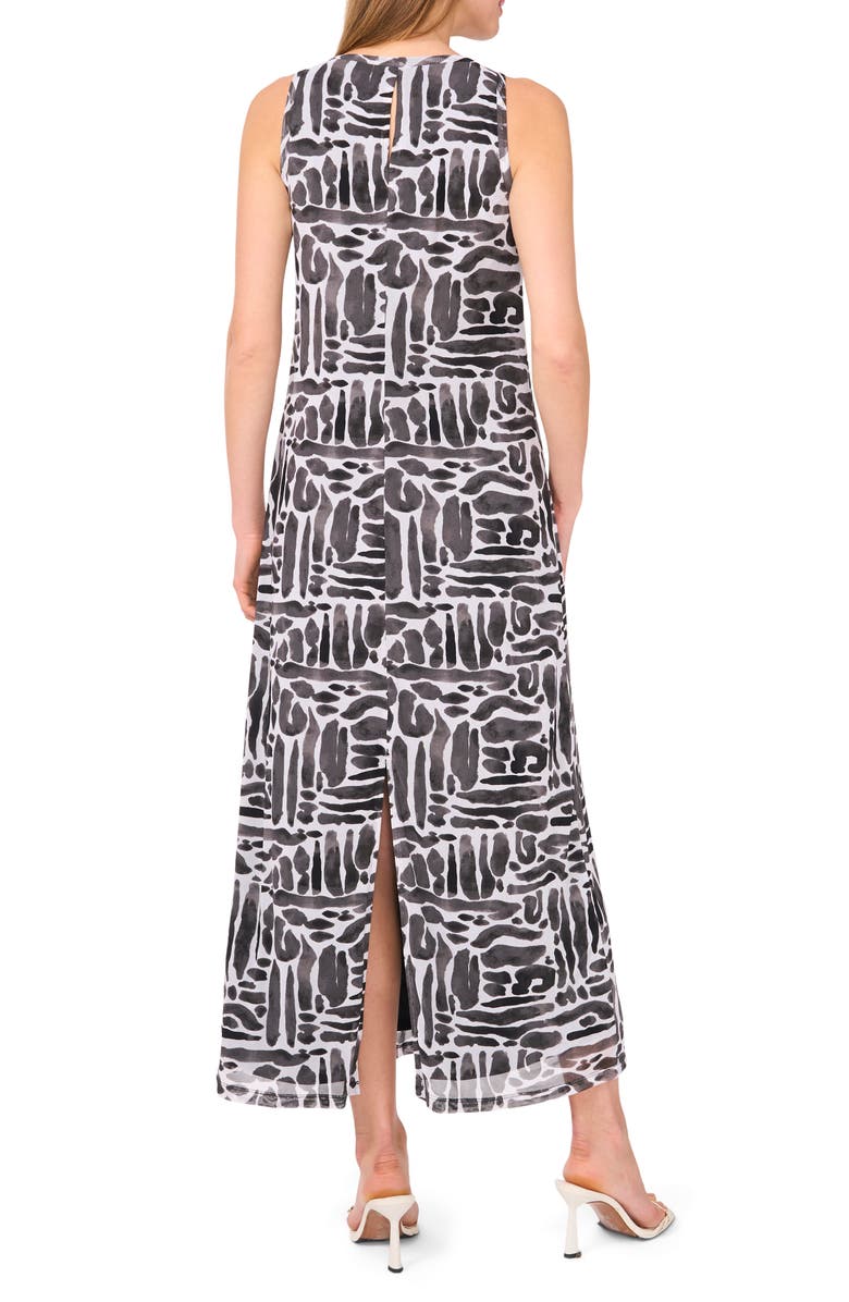 Vince Camuto Abstract Print Mesh Maxi Dress, Alternate, color, 