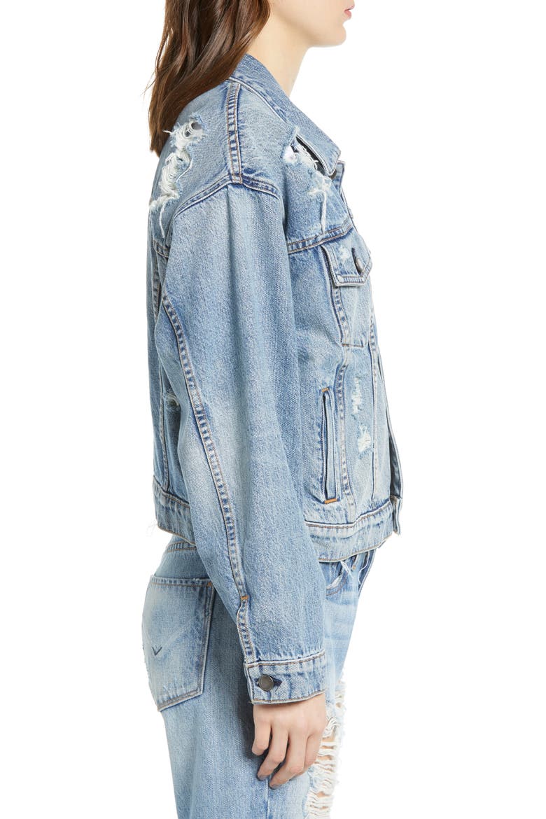 Reinvented Denim Trucker Jacket, Alternate, color, OVERTHROW
