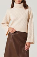 ASTR the Label Textured Stitch Crop Turtleneck Sweater