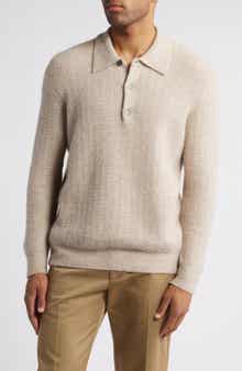 NN07 Alfie 6651 Long Sleeve Alpaca & Wool Blend Polo Sweater