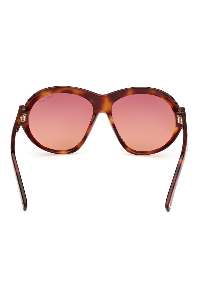 Inger 59mm Round Sunglasses, Alternate, color, HAVANA / T LOGO / BURGUNDY