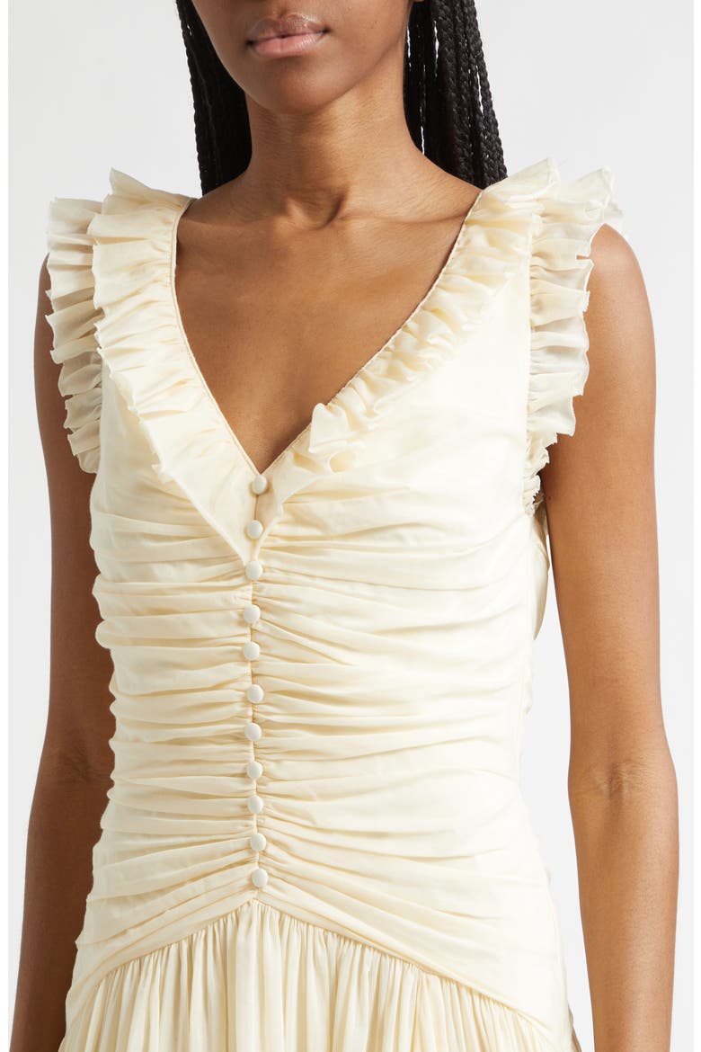 Rosalba High-Low Cotton & Silk Cocktail Dress, Alternate, color, GARDENIA