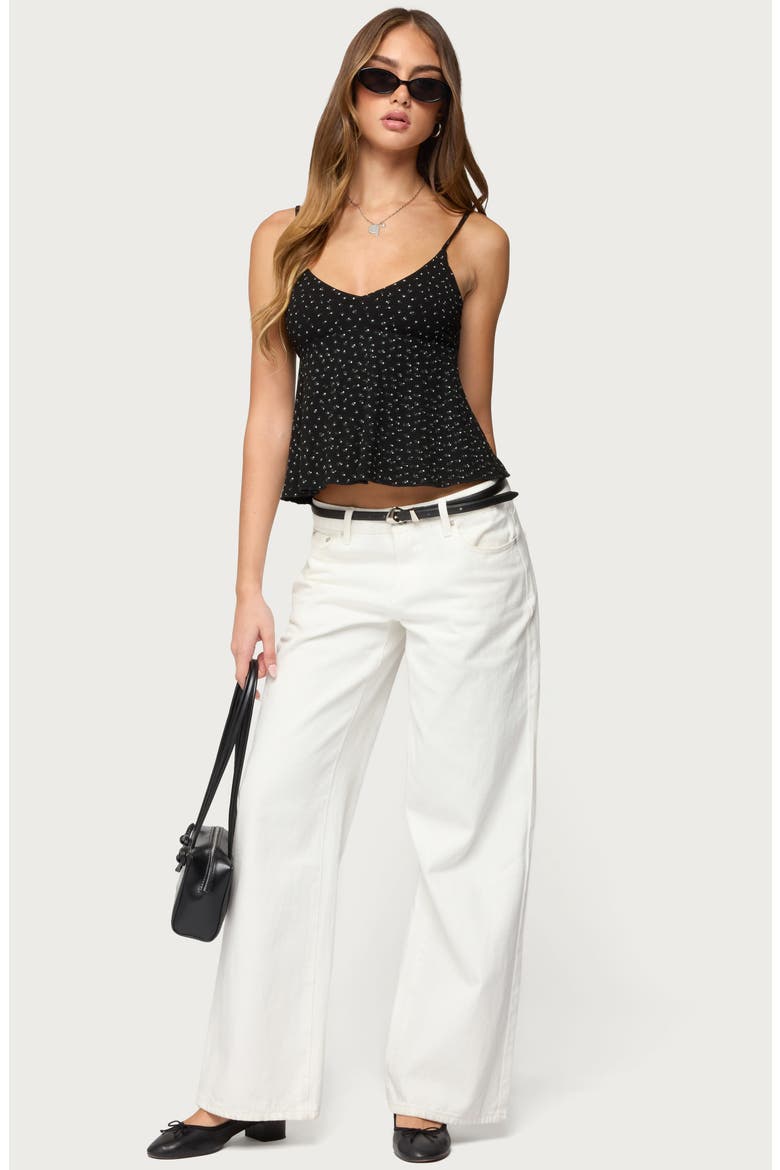 Kelli Floral Print Camisole, Alternate, color, BLACK