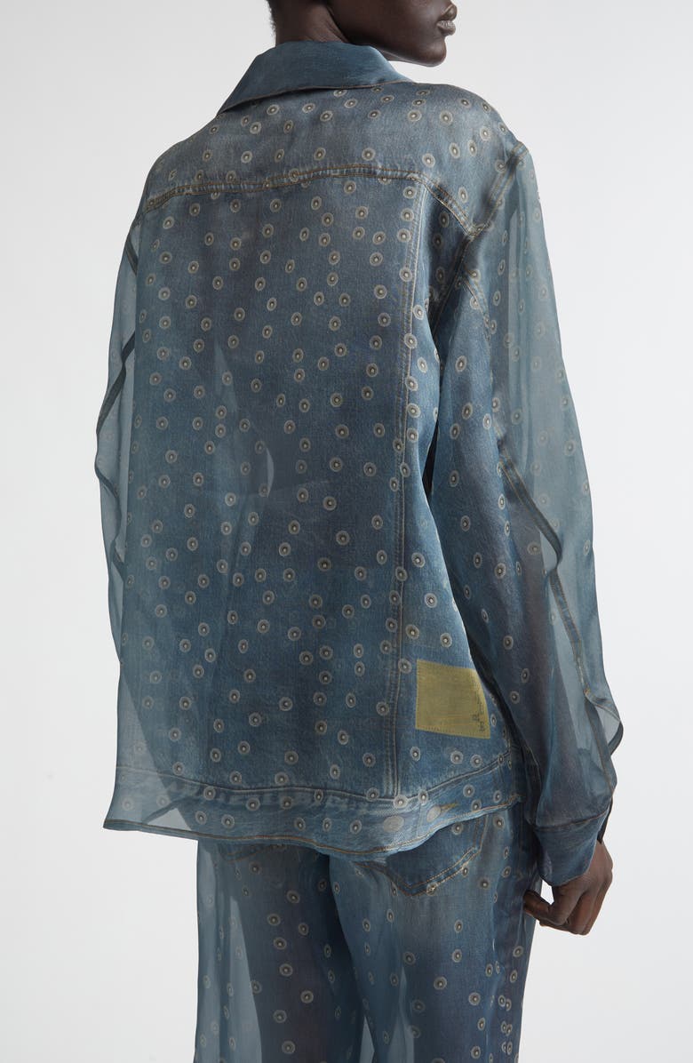 Haikure Maya Trompe l'Oeil Silk Organza Button-Up Shirt, Alternate, color, Silk