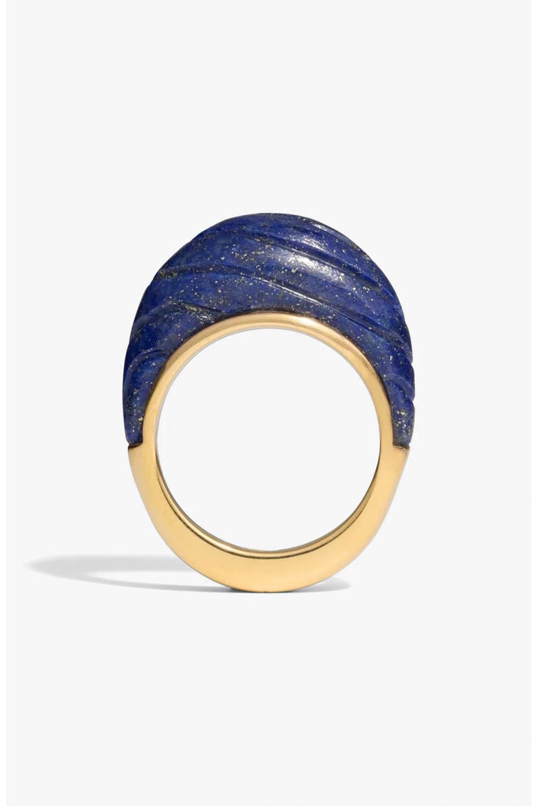 Terra Futura Carved Wave Ring, Main, color, BLUE/ 14K GOLD VERMEIL