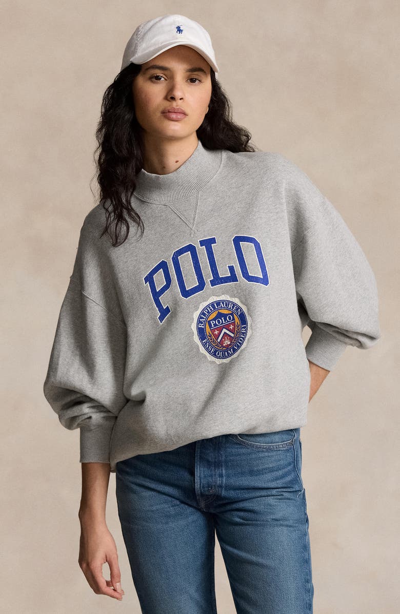Polo Ralph Lauren Distressed Logo Graphic Sweatshirt, Alternate, color, 