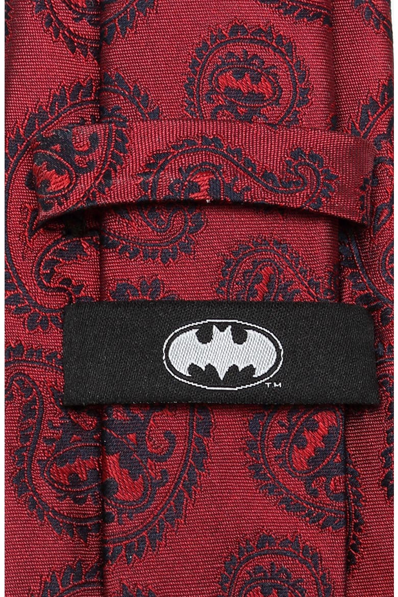 Batman Paisley Silk Tie, Alternate, color, RED