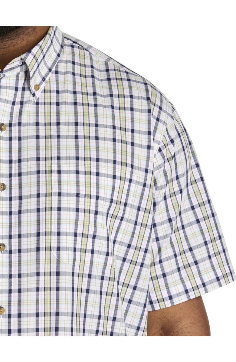 Harbor Bay by DXL Big & Tall Easy-Care Multi Plaid Sport Shirt, Alternate, color, Green